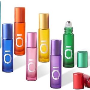 Ätherische Öle Roll On Glasflaschen von OI – 10ml nachfüllbare Aromatherapie Behälter für Zuhause und Reisen, 8 Stück Se