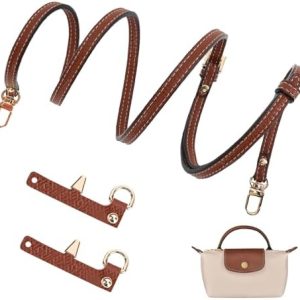 GADITIEK Schultergurt für Longchamp Tasche Damen Mini - Eleganter Lederriemen für stilvollen Komfort unterwegs (Braun)