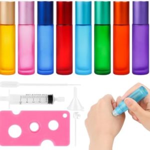 Ätherisches Öl Roll-On Glasflaschen Set 8 Stück mit Öffner & Trichter – Perfekt für Parfüm, Aromatherapie und Massage!