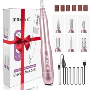 JODSONE Nagelfräser – 6 in 1 Elektrische Nagelfeile für Gelnägel, Leise & USB-Aufladbar für Perfekte Maniküre zuhause