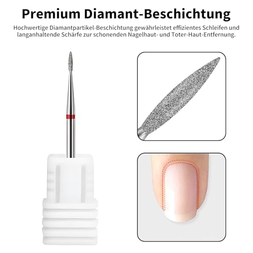 Diamant Nagelfräser Bits Set – 6 Stück Profi Aufsätze für optimale Maniküre & Pediküre!