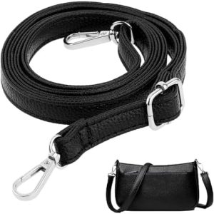 SOGHO Schultergurt aus schwarzem Leder – Stylischer Tragegurt für Taschen und Umhängetaschen