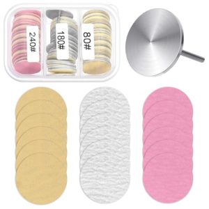 60 Stück Schleifscheiben für Pediküre – Metall Nagelbohrer & Ersatzaufsätze für elektrische Hornhautpflege mit praktisch