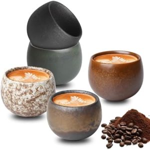 Timeout 5er Espressotassen Set – Handgefertigte, dickwandige Porzellan Tassen für Mokka & Tee, modern & spülmaschinenfes