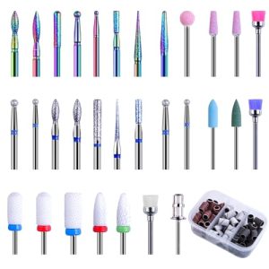 30 Stück Nagelfräser Aufsätze & 75 Schleifhülsen – Professionelles Set für Gelnägel, Maniküre & Pediküre
