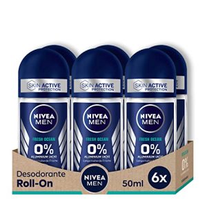 NIVEA MEN Fresh Ocean Deo Roll-On – 48h zuverlässiger Schutz ohne Aluminium für erfrischenden Duft im Alltag