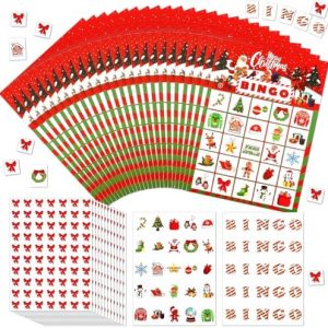 32 Spieler Weihnachtskarten Bingo - Spaßiges Kartenspiel für Familie und Schule, ideal für winterliche Festlichkeiten!
